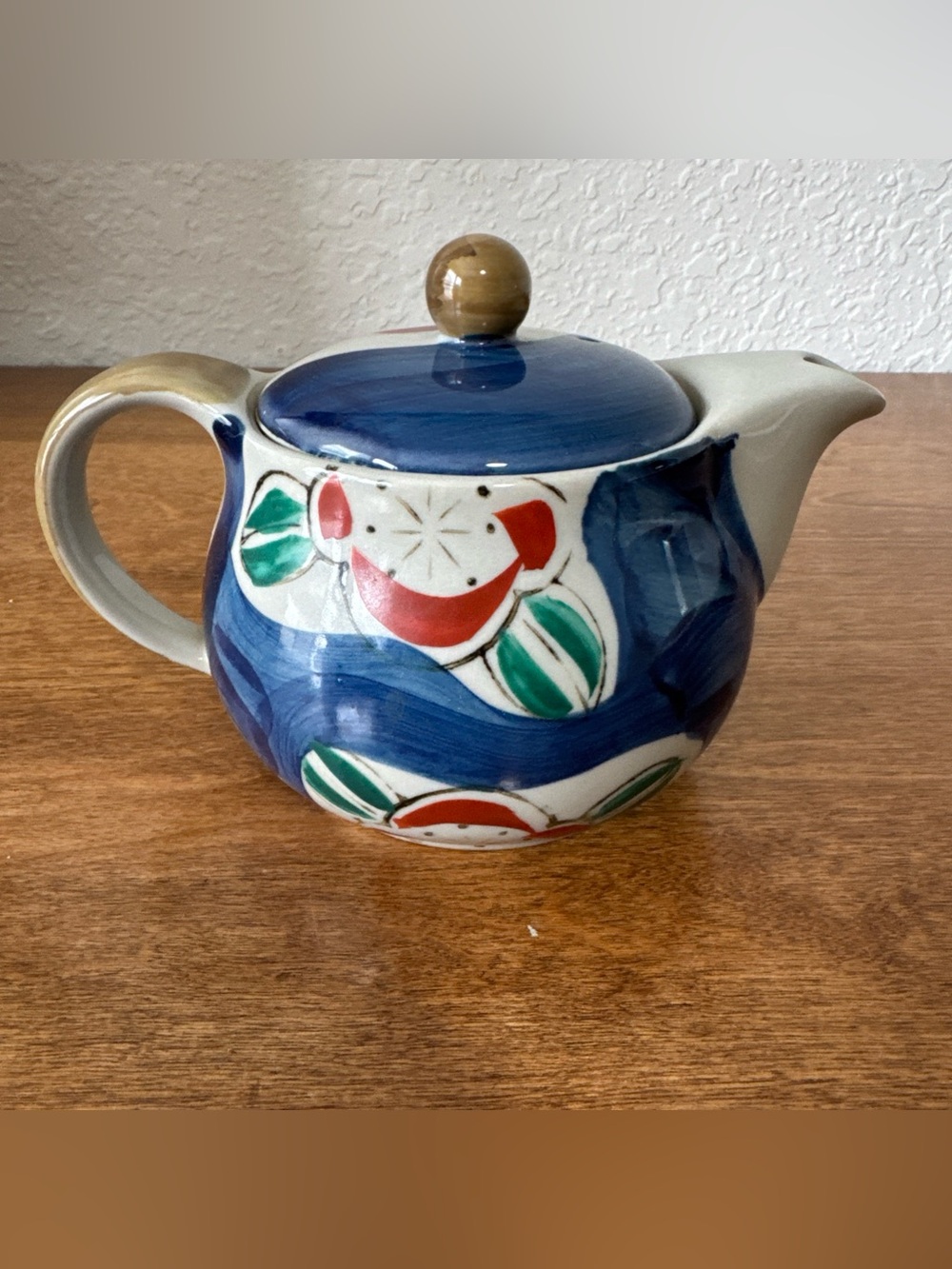 Vintage Ceramic Japanese Kutani Ware Teapot Style Kyushu green Tea Floral